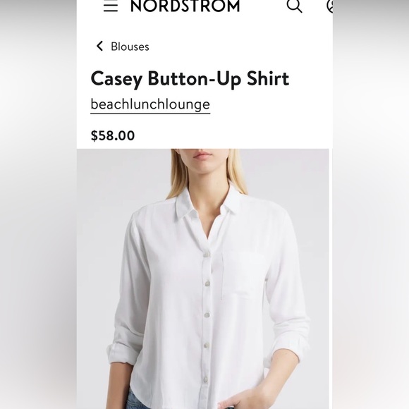 Beachlunchlounge White Button-Down Casey Shirt Small - Picture 2 of 7